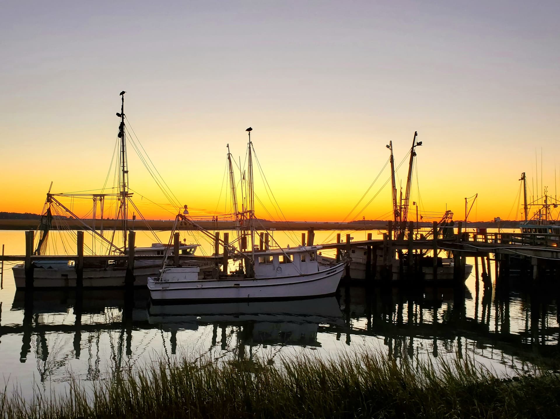 Lowcountry waterfront at sunset